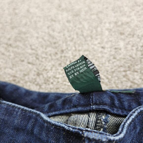 Lauren Ralph Lauren Capri Jeans Womens 16 Blue Double Button Panel Cropped Denim - Picture 13 of 14